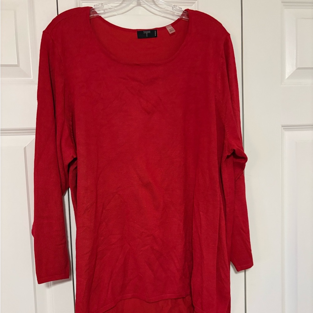Tahari Red Women's Tunic Top